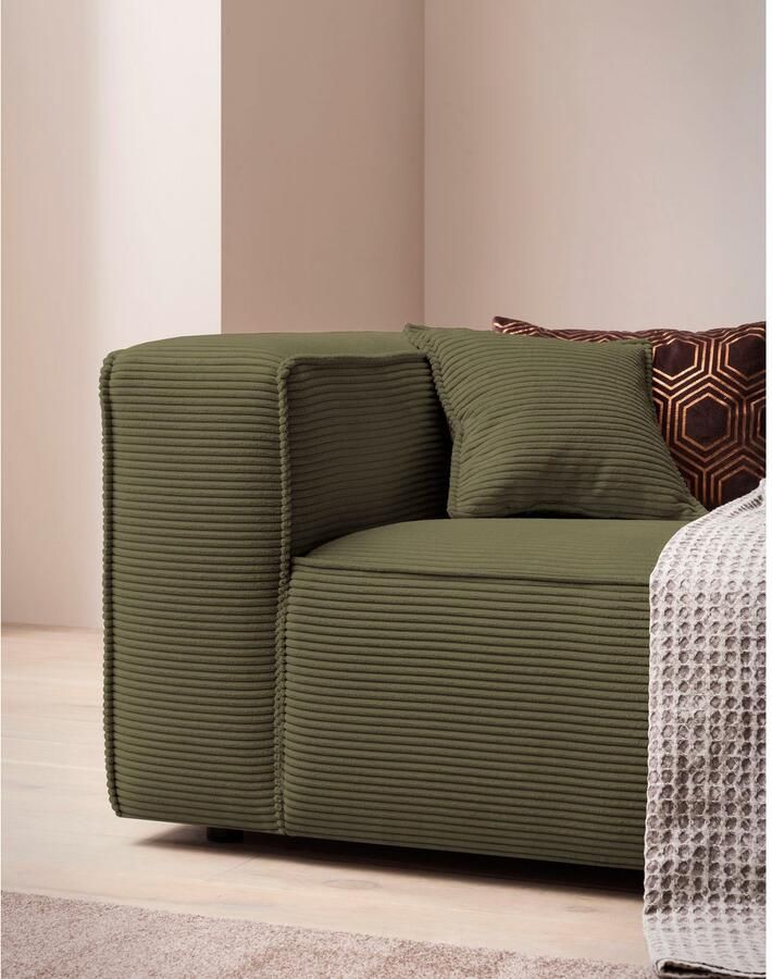 LeGer Home by Lena Gercke 3-zitsbank PIARA XXL sofa met biesnaad Big-sofa in cord of linnenlook