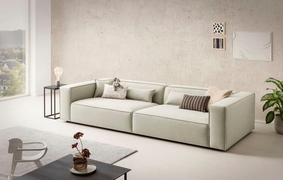 LeGer Home by Lena Gercke 3-zitsbank PIARA XXL sofa met biesnaad Big-sofa in cord of linnenlook - Foto 4