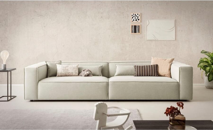 LeGer Home by Lena Gercke 3-zitsbank PIARA XXL sofa met biesnaad Big-sofa in cord of linnenlook - Foto 5