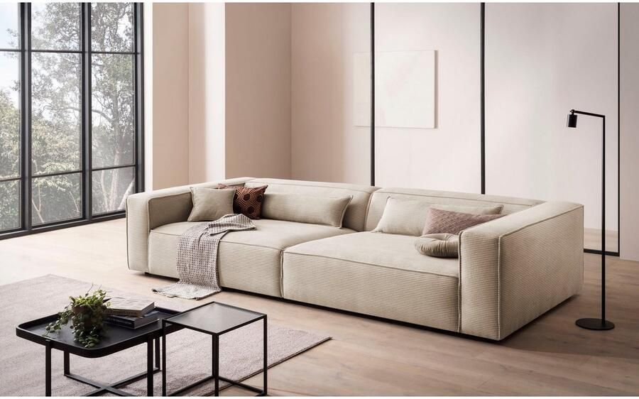 LeGer Home by Lena Gercke 3-zitsbank PIARA XXL sofa met biesnaad Big-sofa in cord of linnenlook - Foto 4