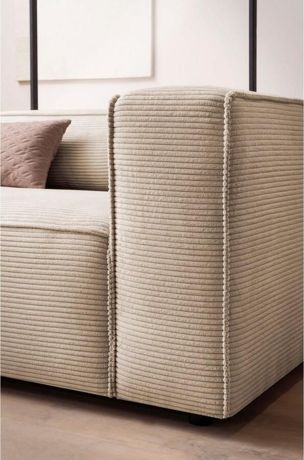 LeGer Home by Lena Gercke 3-zitsbank PIARA XXL sofa met biesnaad Big-sofa in cord of linnenlook - Foto 2