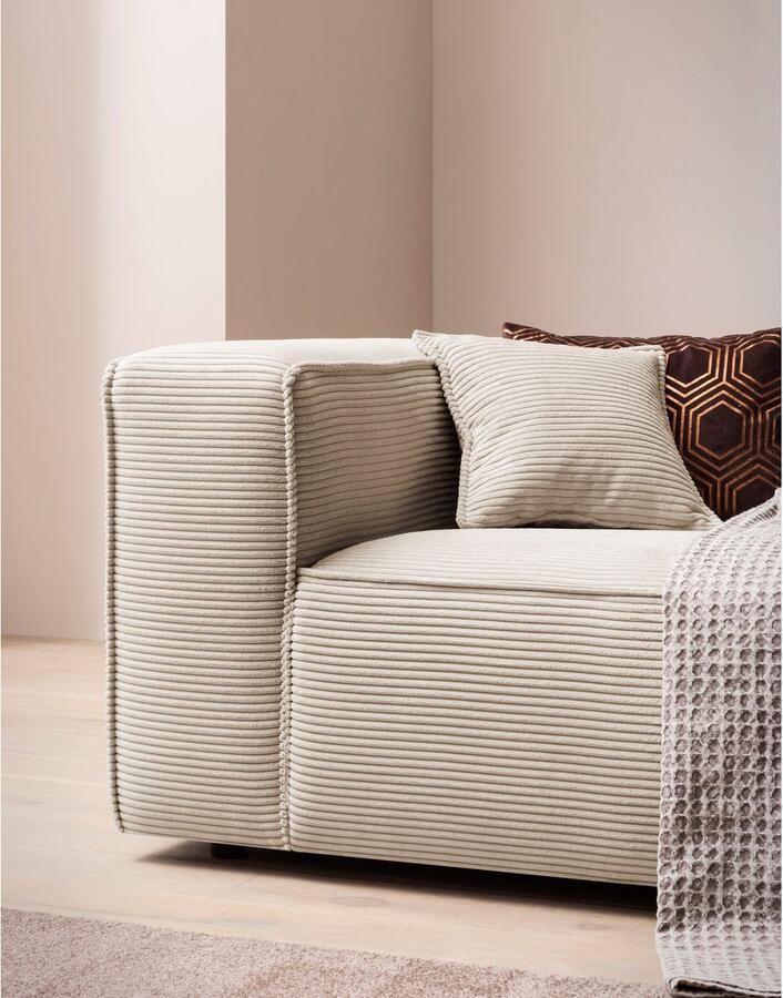 LeGer Home by Lena Gercke 3-zitsbank PIARA XXL sofa met biesnaad Big-sofa in cord of linnenlook