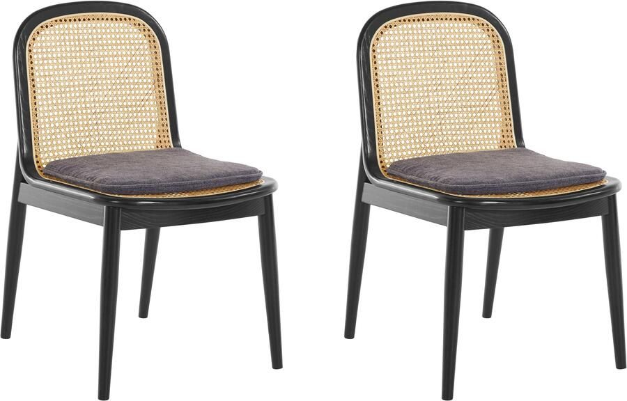 LeGer Home by Lena Gercke Eetkamerstoel Lina 2-delige set massief houten Polstertstoel met frame en poten van massief essenhout (set 2 stuks) - Foto 7