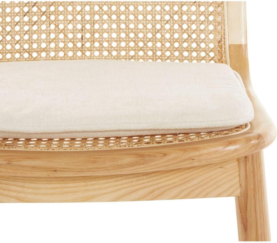 LeGer Home by Lena Gercke Eetkamerstoel Lina 2-delige set massief houten Polstertstoel met frame en poten van massief essenhout (set 2 stuks)