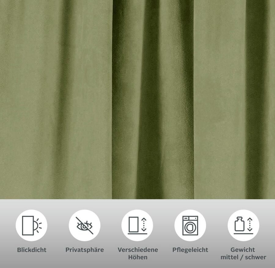 LeGer Home by Lena Gercke Gordijn Fluweel Ladina ondoorzichtig geweven verschillende maten bestseller (1 stuk) - Foto 2