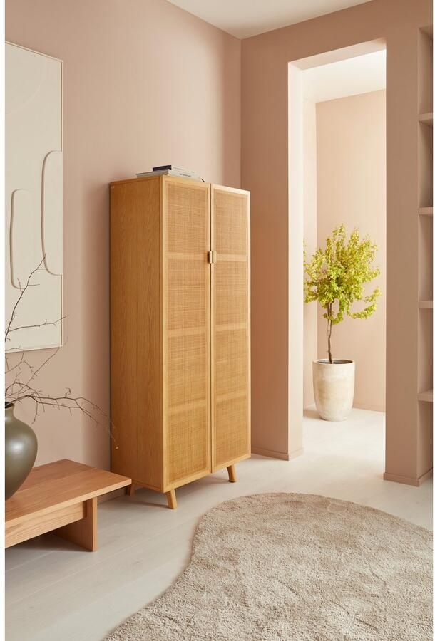 LeGer Home by Lena Gercke Highboard Lina TOPSELLER! OTTOs Choice Met rotan inzet 4 binnenvakken gedeeltelijk massief - Foto 2