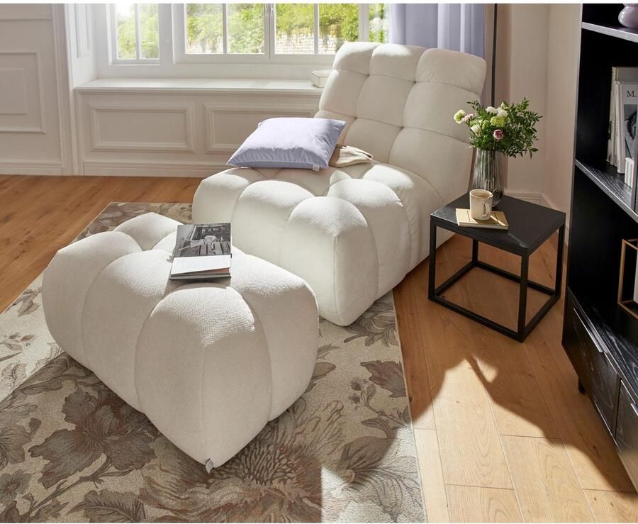 Home affaire XXL-fauteuil AURELIAN loveseat XXL met poef in set leesstoel relaxstoel met golfondersteuning fijne structuur grove structuur velours - Foto 6