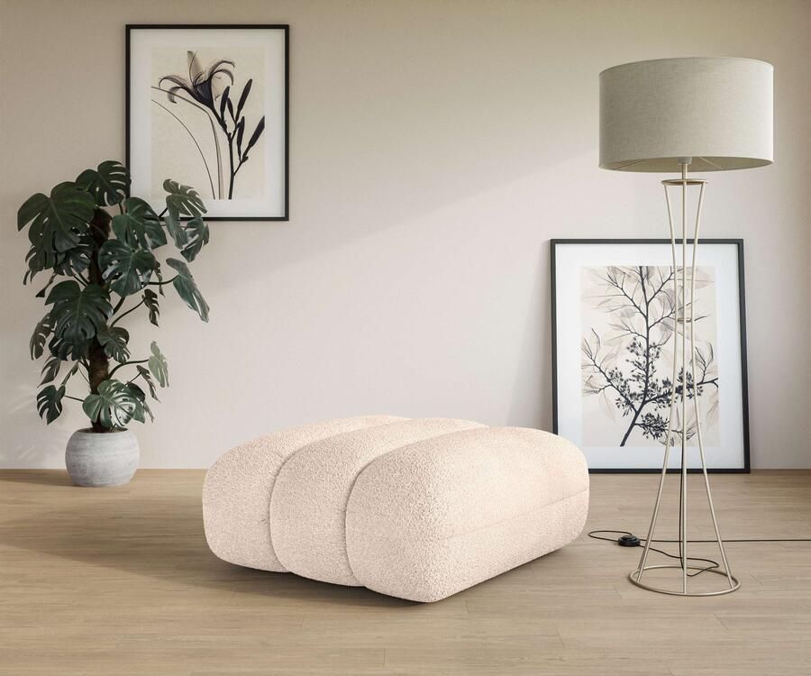 LeGer Home by Lena Gercke Hocker Priya zitpoef moderne stiksels ook in bouclé gezellig en modern afmetingen b d h: 90 106 46 cm - Foto 2
