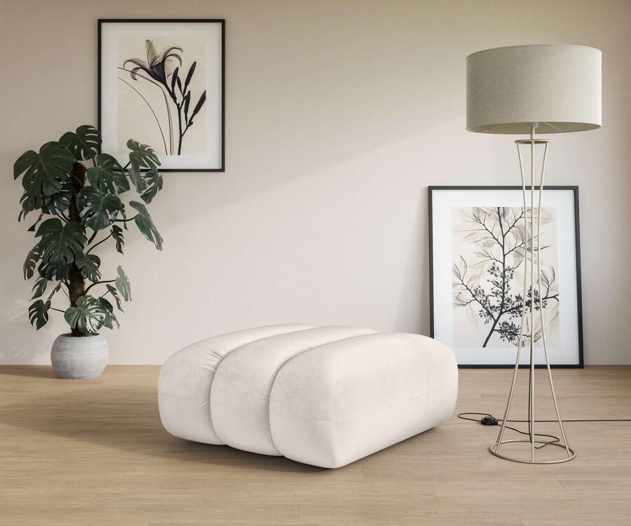 LeGer Home by Lena Gercke Hocker Priya zitpoef moderne stiksels ook in bouclé gezellig en modern afmetingen b d h: 90 106 46 cm - Foto 2