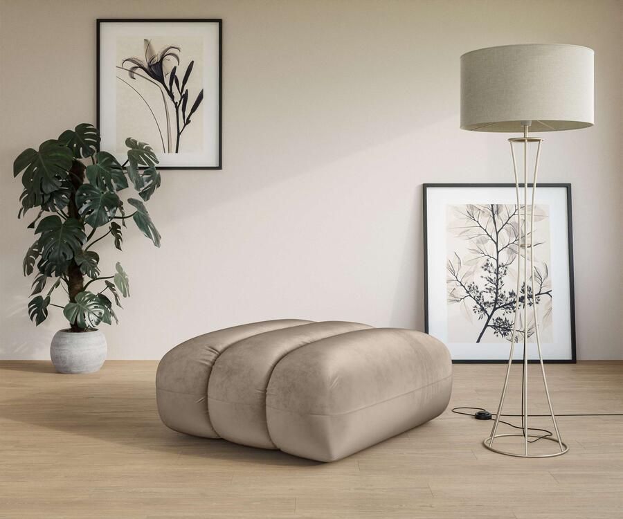 LeGer Home by Lena Gercke Hocker Priya zitpoef moderne stiksels ook in bouclé gezellig en modern afmetingen b d h: 90 106 46 cm - Foto 2