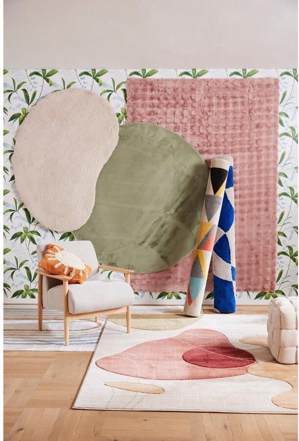 LeGer Home by Lena Gercke Hoogpolig vloerkleed Halrum effen bijzondere vorm modern organische vorm boonvorm knuffelig woonkamer slaapkamer - Foto 17