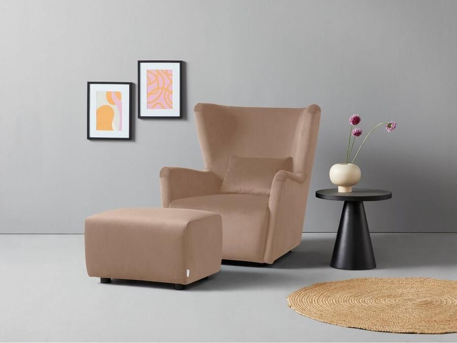 LeGer Home by Lena Gercke Oorfauteuil Levke Stoel naar keuze met of zonder hocker - Foto 4