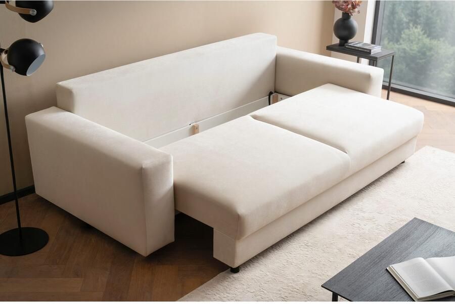 LeGer Home by Lena Gercke Slaapbank Imoga kussen met slaapfunctie 3-zits bank met bedlade in moderne kleuren en stoffen bedfunctie ligoppervlak: 200x150 cm - Foto 5