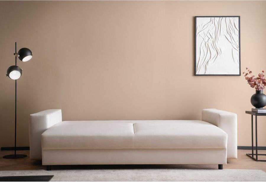 LeGer Home by Lena Gercke Slaapbank Imoga kussen met slaapfunctie 3-zits bank met bedlade in moderne kleuren en stoffen bedfunctie ligoppervlak: 200x150 cm