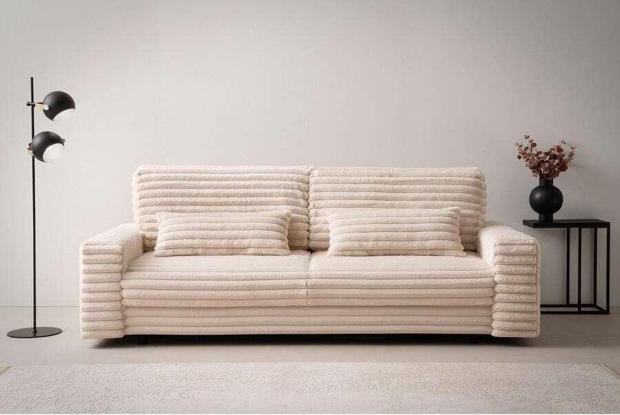 LeGer Home by Lena Gercke Slaapbank Imoga kussen met slaapfunctie 3-zits bank met bedlade in moderne kleuren en stoffen bedfunctie ligoppervlak: 200x150 cm