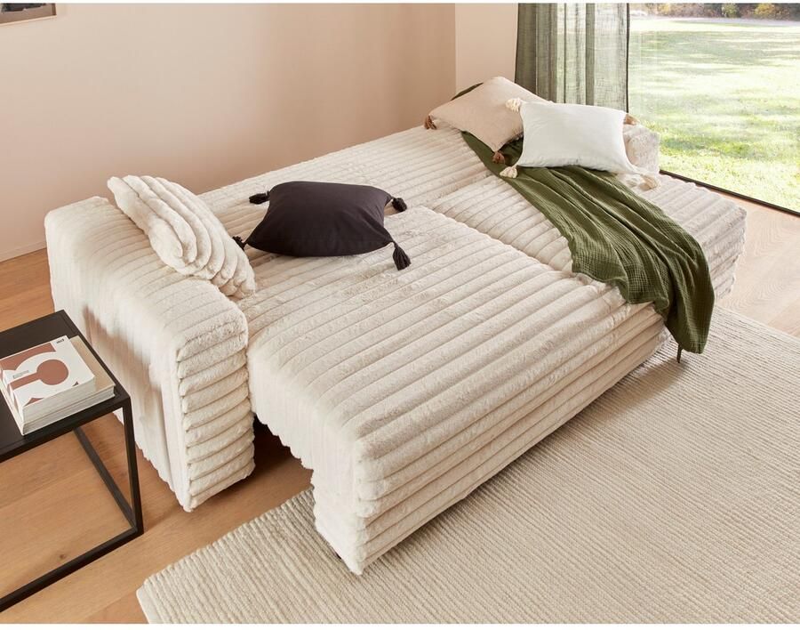 LeGer Home by Lena Gercke Slaapbank Imoga kussen met slaapfunctie 3-zits bank met bedlade in moderne kleuren en stoffen bedfunctie ligoppervlak: 200x150 cm - Foto 2