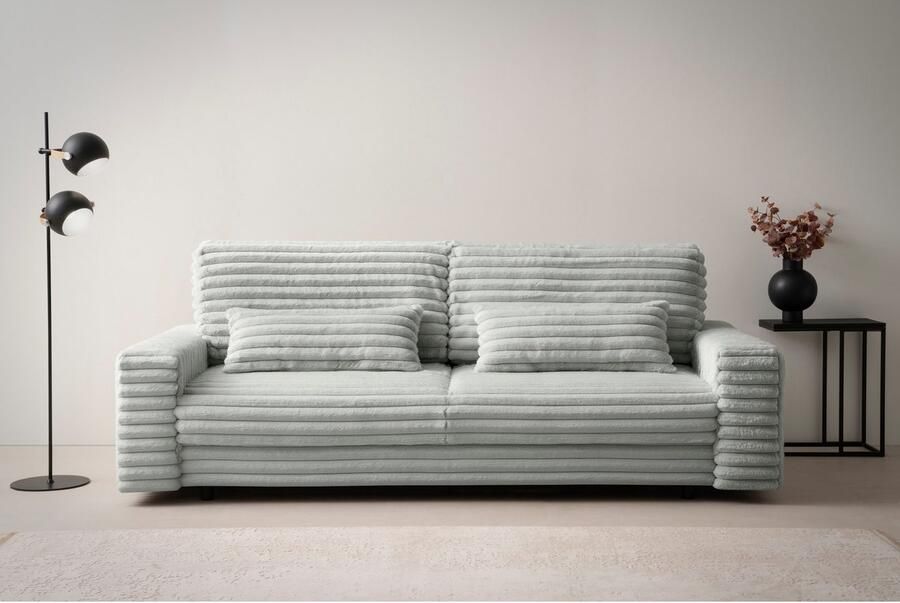 LeGer Home by Lena Gercke Slaapbank Imoga kussen met slaapfunctie 3-zits bank met bedlade in moderne kleuren en stoffen bedfunctie ligoppervlak: 200x150 cm
