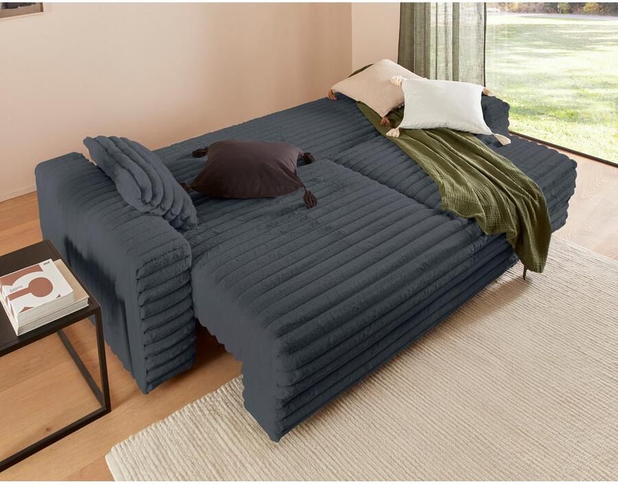 LeGer Home by Lena Gercke Slaapbank Imoga kussen met slaapfunctie 3-zits bank met bedlade in moderne kleuren en stoffen bedfunctie ligoppervlak: 200x150 cm - Foto 2