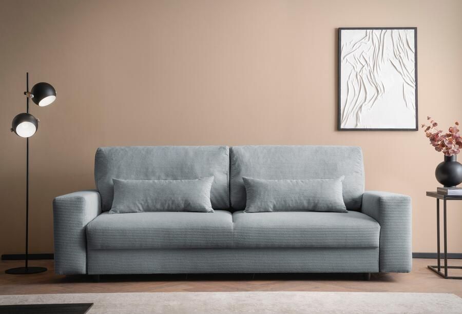 LeGer Home by Lena Gercke Slaapbank Imoga kussen met slaapfunctie 3-zits bank met bedlade in moderne kleuren en stoffen bedfunctie ligoppervlak: 200x150 cm - Foto 3