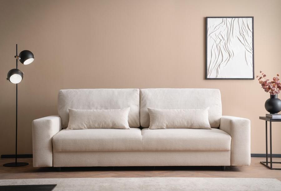 LeGer Home by Lena Gercke Slaapbank Imoga kussen met slaapfunctie 3-zits bank met bedlade in moderne kleuren en stoffen bedfunctie ligoppervlak: 200x150 cm - Foto 3