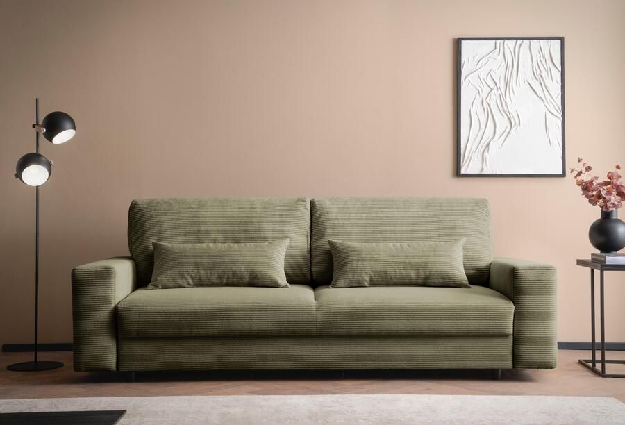 LeGer Home by Lena Gercke Slaapbank Imoga kussen met slaapfunctie 3-zits bank met bedlade in moderne kleuren en stoffen bedfunctie ligoppervlak: 200x150 cm - Foto 3