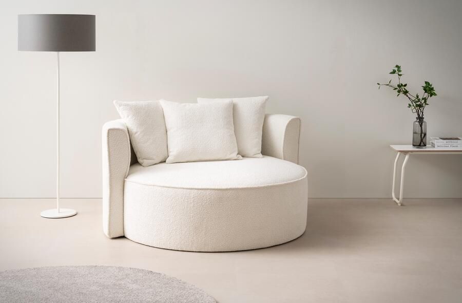 LeGer Home by Lena Gercke XXL-fauteuil Isalie leesstoel loveseat inclusief sierkussens extra groot zitvlak optioneel met hocker corduroy fluweel bouclé - Foto 12