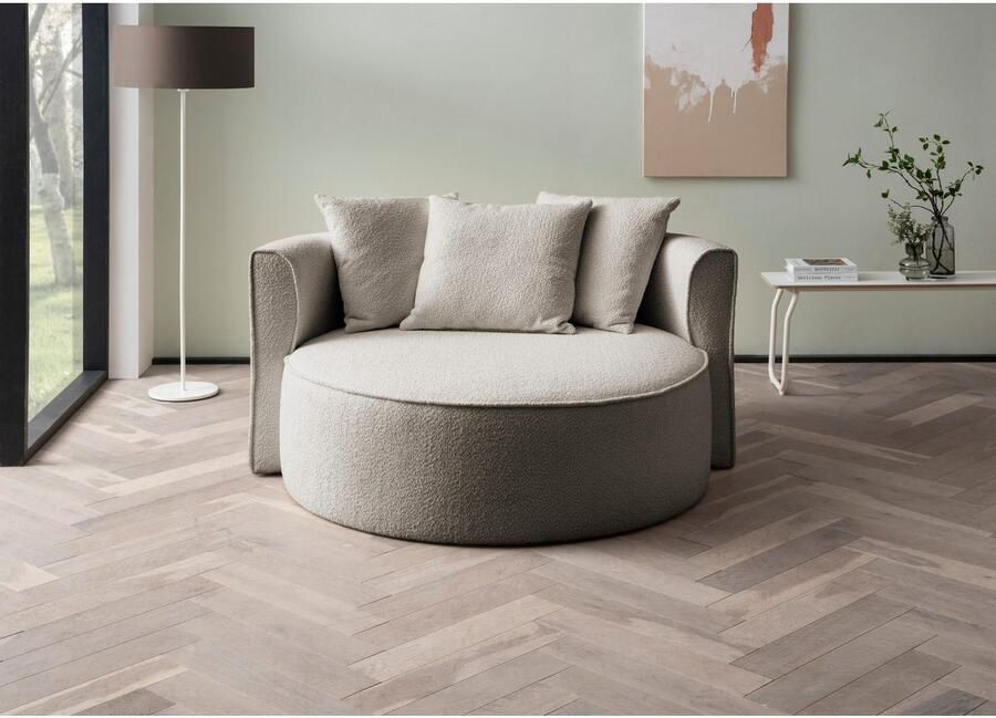 LeGer Home by Lena Gercke XXL-fauteuil Isalie leesstoel loveseat inclusief sierkussens extra groot zitvlak optioneel met hocker corduroy fluweel bouclé - Foto 5