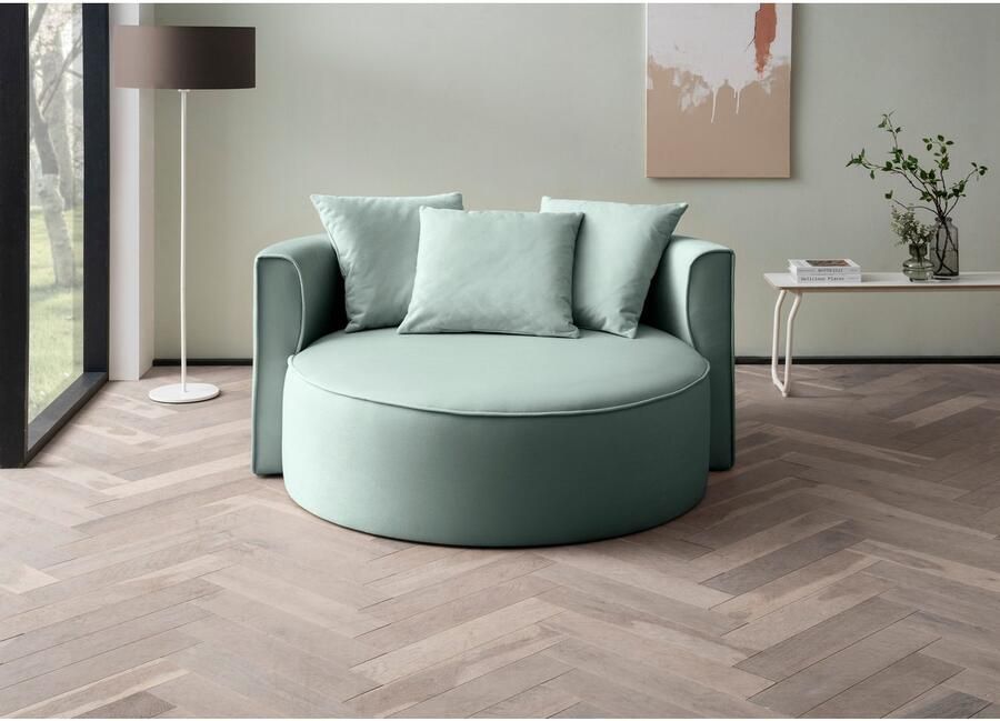 LeGer Home by Lena Gercke XXL-fauteuil Isalie leesstoel loveseat inclusief sierkussens extra groot zitvlak optioneel met hocker corduroy fluweel bouclé - Foto 9