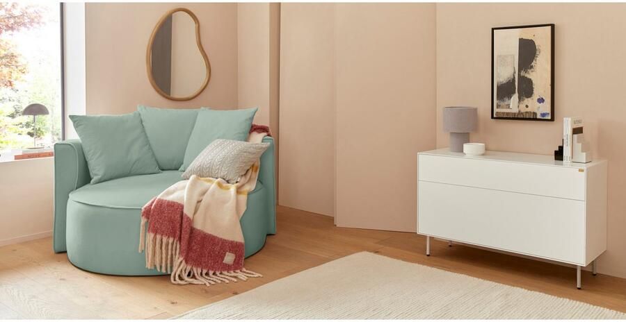 LeGer Home by Lena Gercke XXL-fauteuil Isalie leesstoel loveseat inclusief sierkussens extra groot zitvlak optioneel met hocker corduroy fluweel bouclé - Foto 15