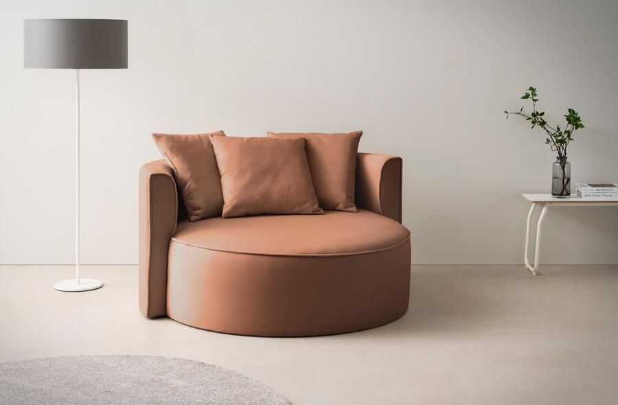 LeGer Home by Lena Gercke XXL-fauteuil Isalie leesstoel loveseat inclusief sierkussens extra groot zitvlak optioneel met hocker corduroy fluweel bouclé - Foto 13