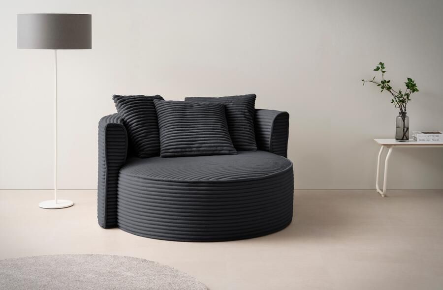LeGer Home by Lena Gercke XXL-fauteuil Isalie leesstoel loveseat inclusief sierkussens extra groot zitvlak optioneel met hocker corduroy fluweel bouclé - Foto 14