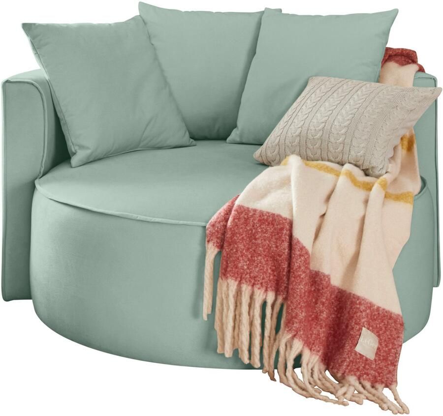 LeGer Home by Lena Gercke XXL-fauteuil Isalie leesstoel loveseat inclusief sierkussens extra groot zitvlak optioneel met hocker corduroy fluweel bouclé - Foto 2