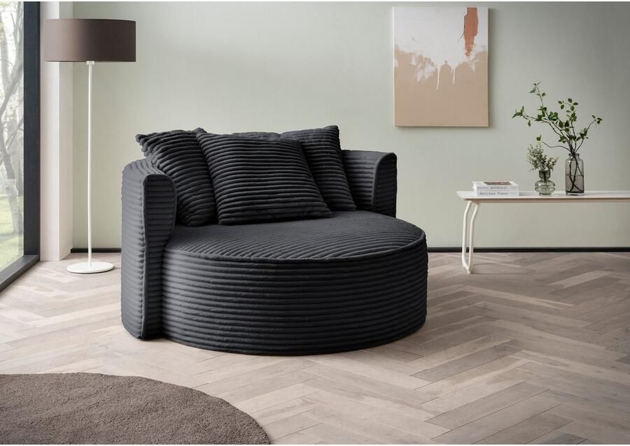 LeGer Home by Lena Gercke XXL-fauteuil Isalie leesstoel loveseat inclusief sierkussens extra groot zitvlak optioneel met hocker corduroy fluweel bouclé - Foto 10