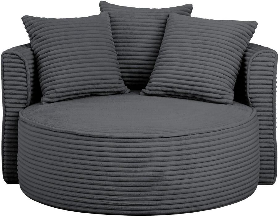 LeGer Home by Lena Gercke XXL-fauteuil Isalie leesstoel loveseat inclusief sierkussens extra groot zitvlak optioneel met hocker corduroy fluweel bouclé - Foto 6