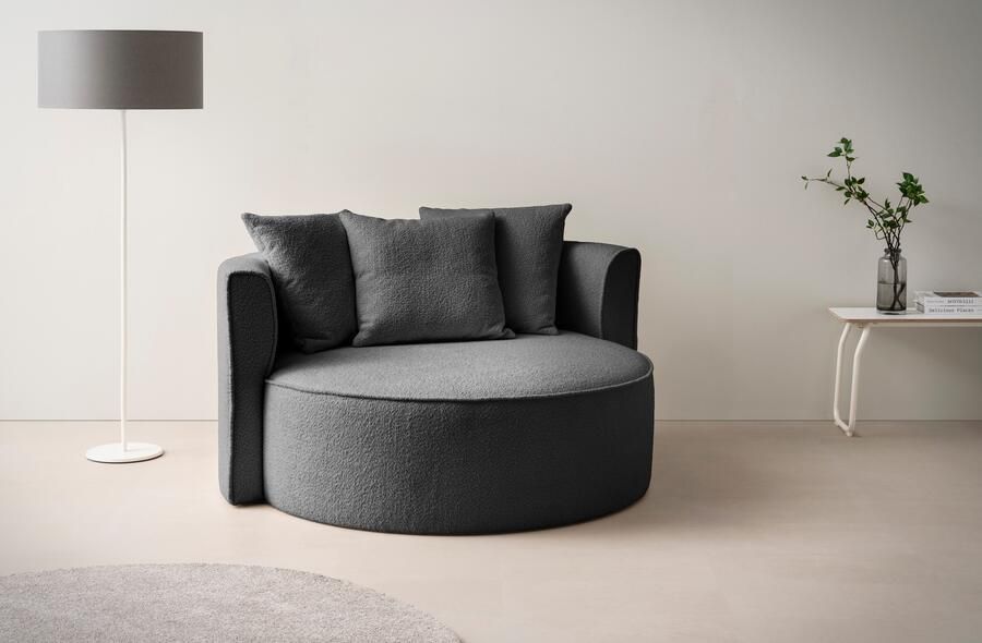 LeGer Home by Lena Gercke XXL-fauteuil Isalie leesstoel loveseat inclusief sierkussens extra groot zitvlak optioneel met hocker corduroy fluweel bouclé - Foto 9