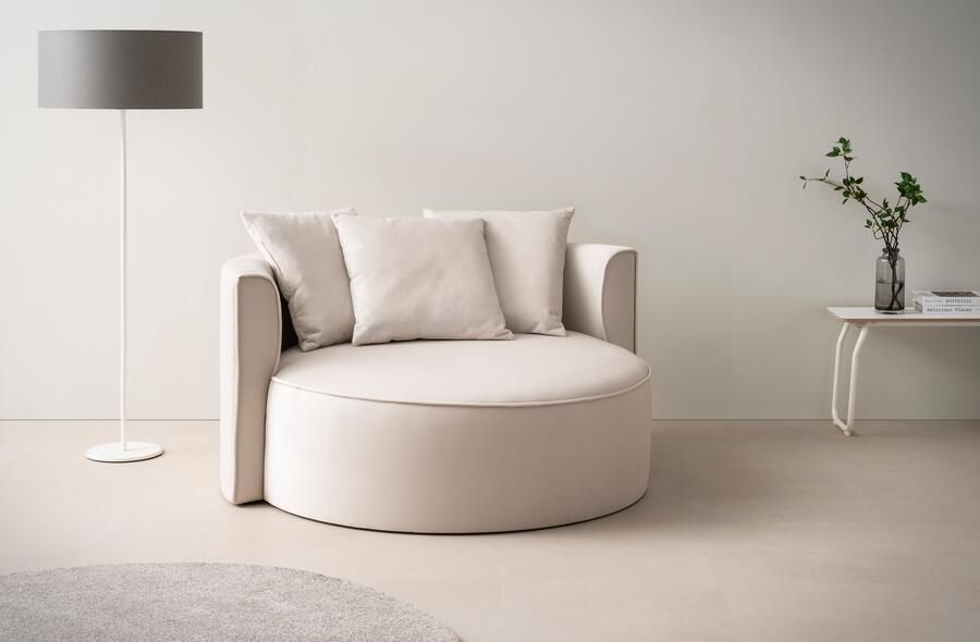LeGer Home by Lena Gercke XXL-fauteuil Isalie leesstoel loveseat inclusief sierkussens extra groot zitvlak optioneel met hocker corduroy fluweel bouclé - Foto 14