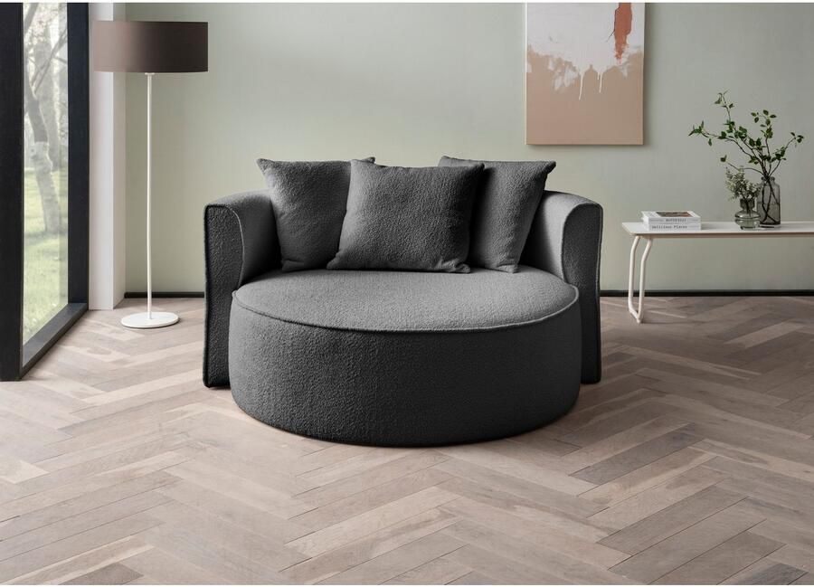 LeGer Home by Lena Gercke XXL-fauteuil Isalie leesstoel loveseat inclusief sierkussens extra groot zitvlak optioneel met hocker corduroy fluweel bouclé - Foto 5