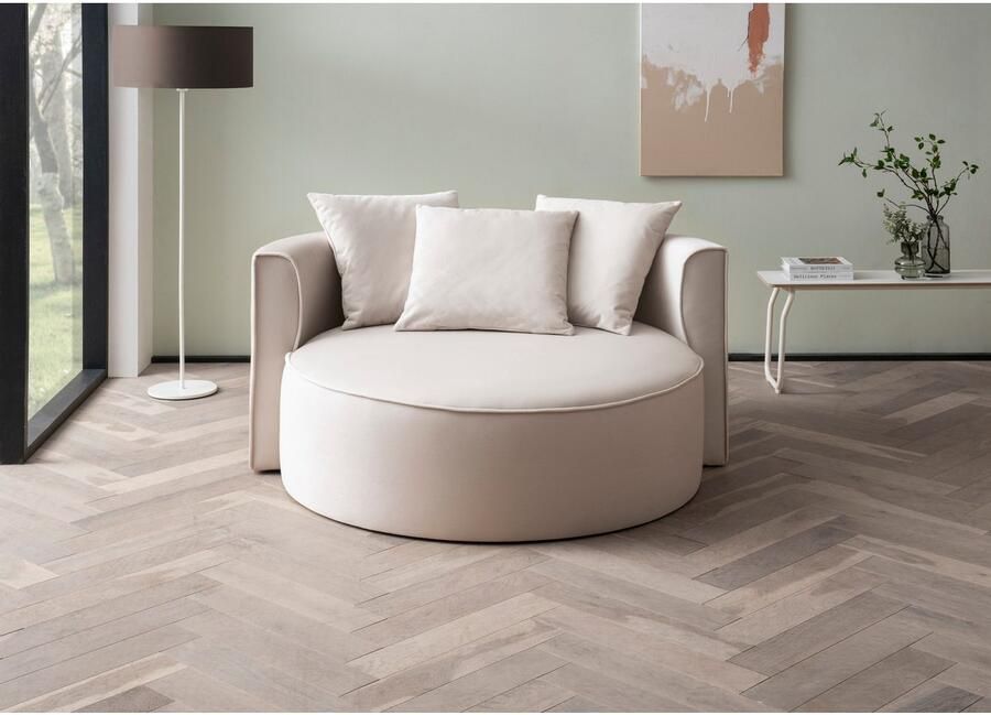 LeGer Home by Lena Gercke XXL-fauteuil Isalie leesstoel loveseat inclusief sierkussens extra groot zitvlak optioneel met hocker corduroy fluweel bouclé - Foto 8