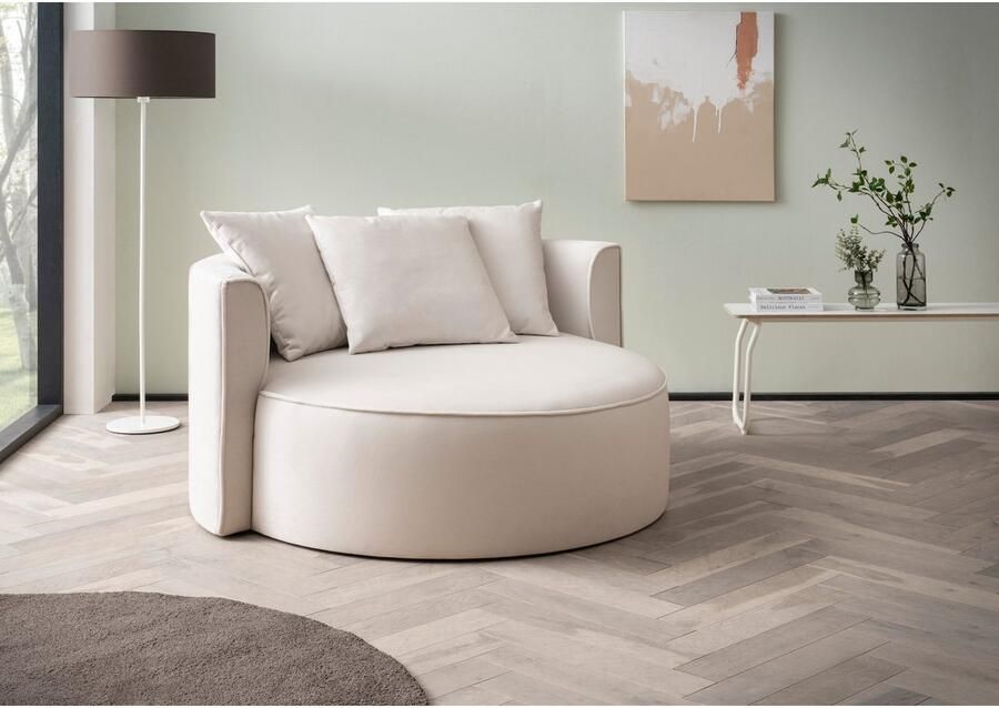 LeGer Home by Lena Gercke XXL-fauteuil Isalie leesstoel loveseat inclusief sierkussens extra groot zitvlak optioneel met hocker corduroy fluweel bouclé - Foto 9