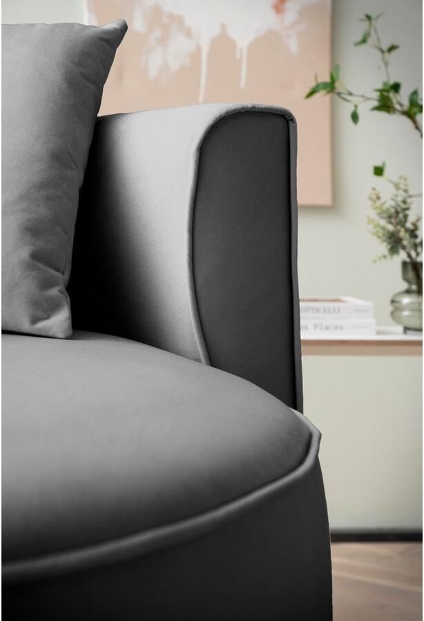 LeGer Home by Lena Gercke XXL-fauteuil Isalie ronde stoel met voetensteun leesstoel loveseat grote stoel trendy stoffen 3 sierkussens groot zitvlak corduroy fluweel bouclé (set) - Foto 8