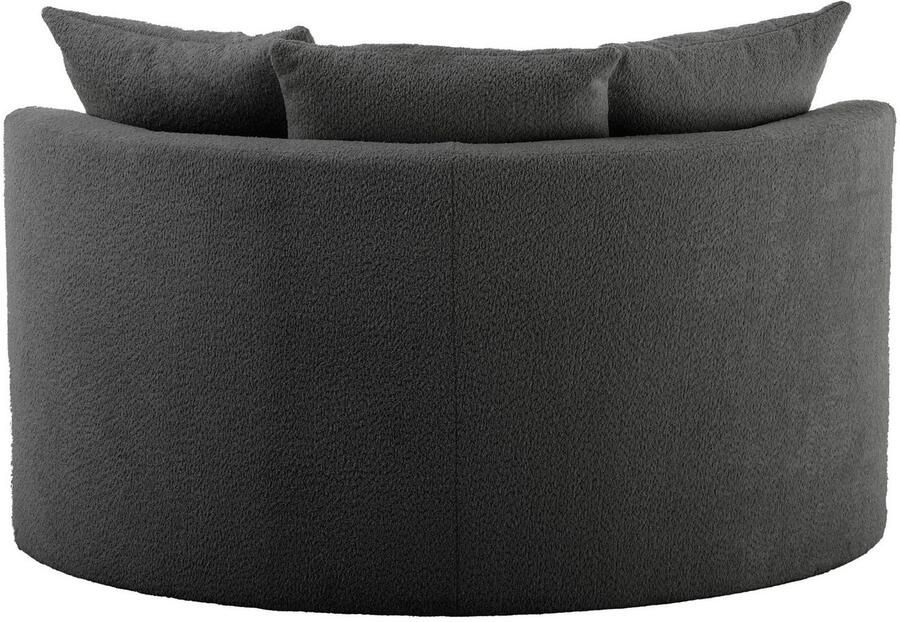 LeGer Home by Lena Gercke XXL-fauteuil Isalie ronde stoel met voetensteun leesstoel loveseat grote stoel trendy stoffen 3 sierkussens groot zitvlak corduroy fluweel bouclé (set) - Foto 6