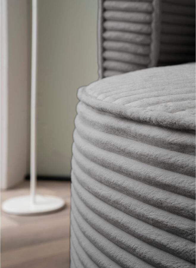 LeGer Home by Lena Gercke XXL-fauteuil Isalie ronde stoel met voetensteun leesstoel loveseat grote stoel trendy stoffen 3 sierkussens groot zitvlak corduroy fluweel bouclé (set) - Foto 3