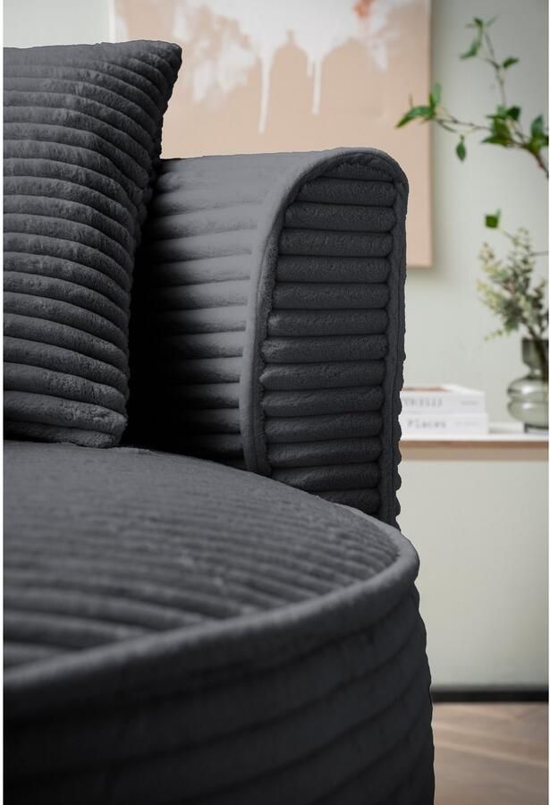 LeGer Home by Lena Gercke XXL-fauteuil Isalie leesstoel loveseat inclusief sierkussens extra groot zitvlak optioneel met hocker corduroy fluweel bouclé - Foto 11