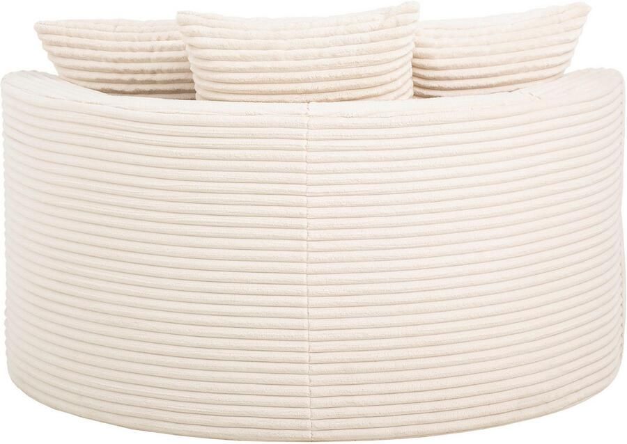 LeGer Home by Lena Gercke XXL-fauteuil Isalie ronde stoel met voetensteun leesstoel loveseat grote stoel trendy stoffen 3 sierkussens groot zitvlak corduroy fluweel bouclé (set) - Foto 9