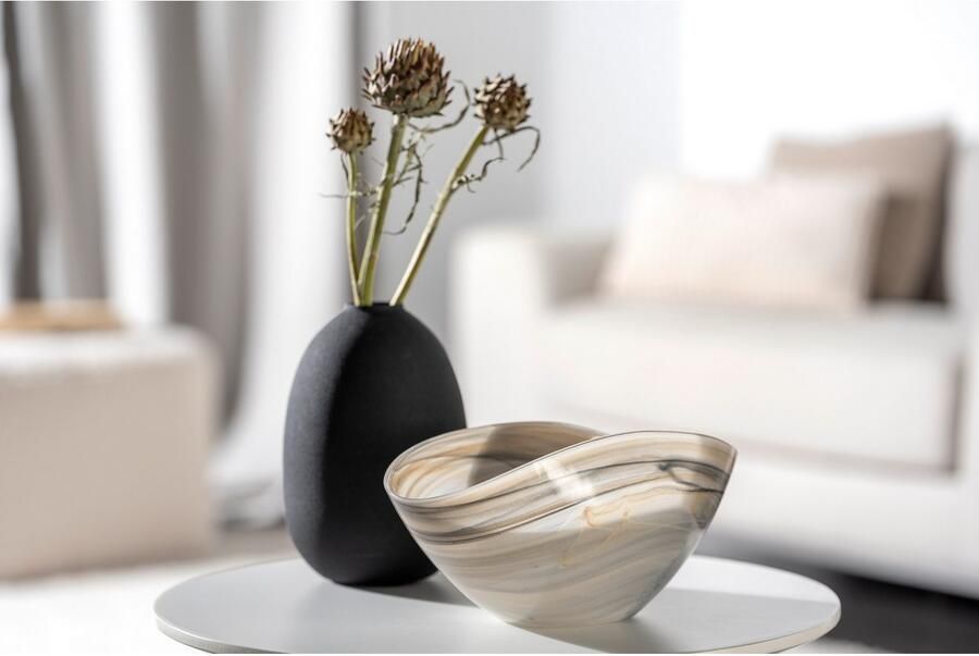 LEONARDO Decoratieve Schaal 27x15 beige zwart ALABASTRO 2-delige set (set 2 stuks) - Foto 4