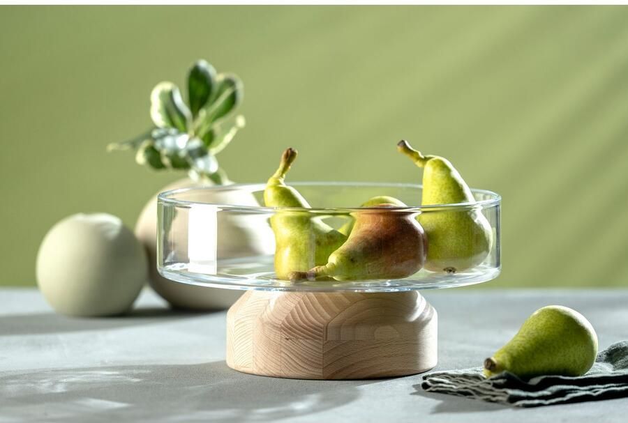 LEONARDO Decoratieve Schaal LEGNO 27 cm op houten sokkel (1 stuk) - Foto 3