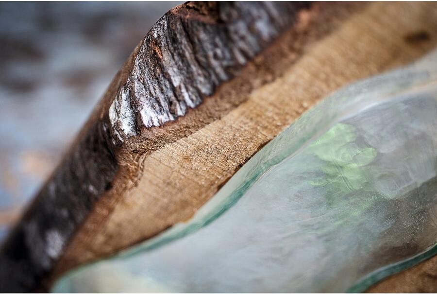 LEONARDO Siervaas Tafelve vaas CASOLARE uit glas en hout handgemaakt (1 stuk) - Foto 3