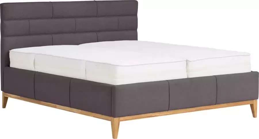 Leonique Bekleed ledikant Balaine met lattenbodem bedkist ook met 7-zones-pocketveringsmatras