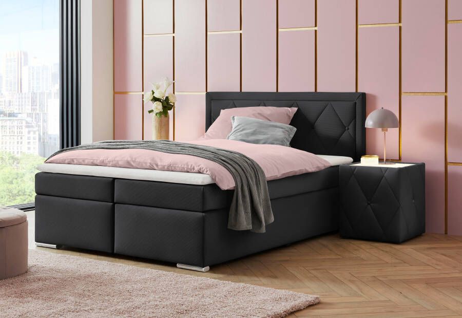 Leonique Boxspring Alfie bestseller optioneel met bedlade met capitonnage in het hoofdbord h2 h3 en h4 ter keuze - Foto 3