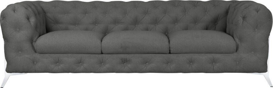 Leonique Chesterfield-bank Amaury luxueuze capitonnage moderne chesterfield look kleur van de poten ter keuze